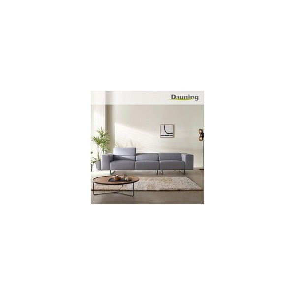 다우닝 오브 4인 전체 내추럴 가죽 소파 (색상:그레이) 