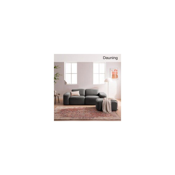 다우닝 브릭 3인 헤드레스트 전체 천연가죽 소파+스툴 (색상:꼬냑) 